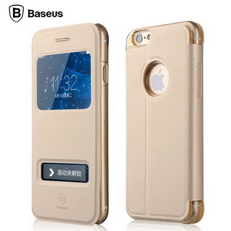 Bao Da iPhone 6 - 4.7" 2 Cửa Sổ View ( Hiệu Baseus, PURE VIEW CASE ) Bao Da iPhone 6 - 4.7" 2 Cửa Sổ View ( Hiệu Baseus, PURE VIEW CASE )